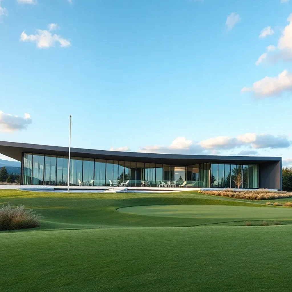 High-performance golf clubs on a golf course