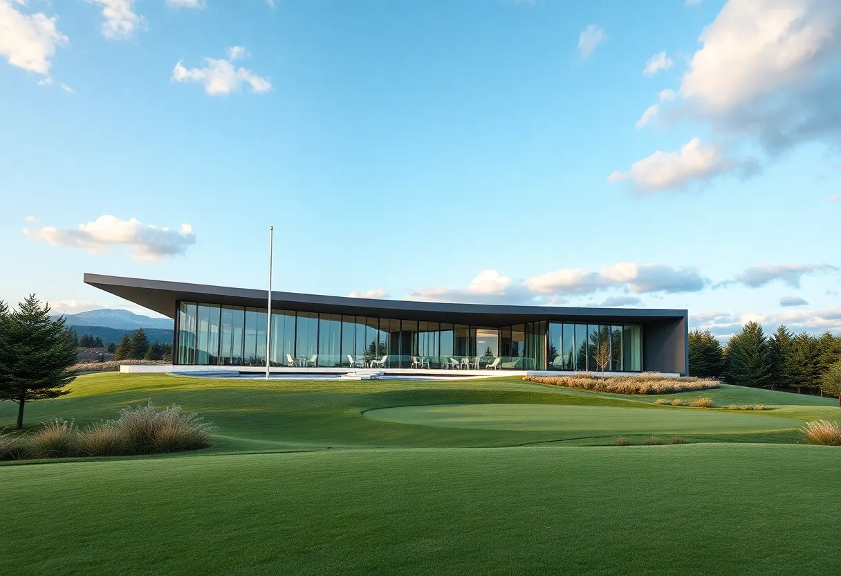 High-performance golf clubs on a golf course