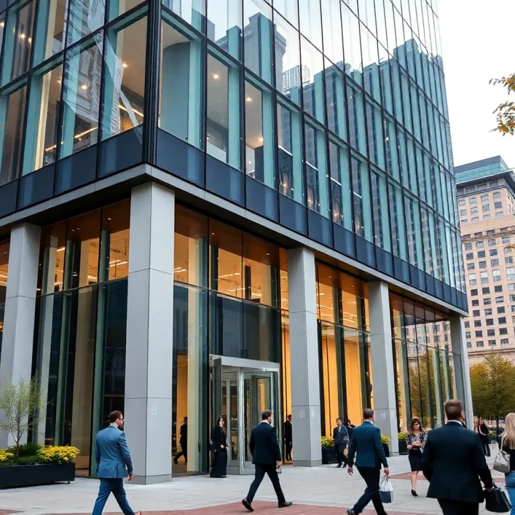 Exterior view of Dykema Gossett's new headquarters at One Kennedy Square in Detroit