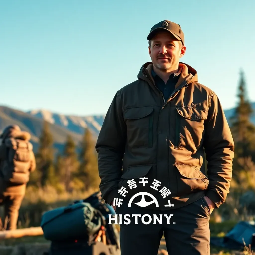 Eddie Bauer outdoor clothing in a natural landscape