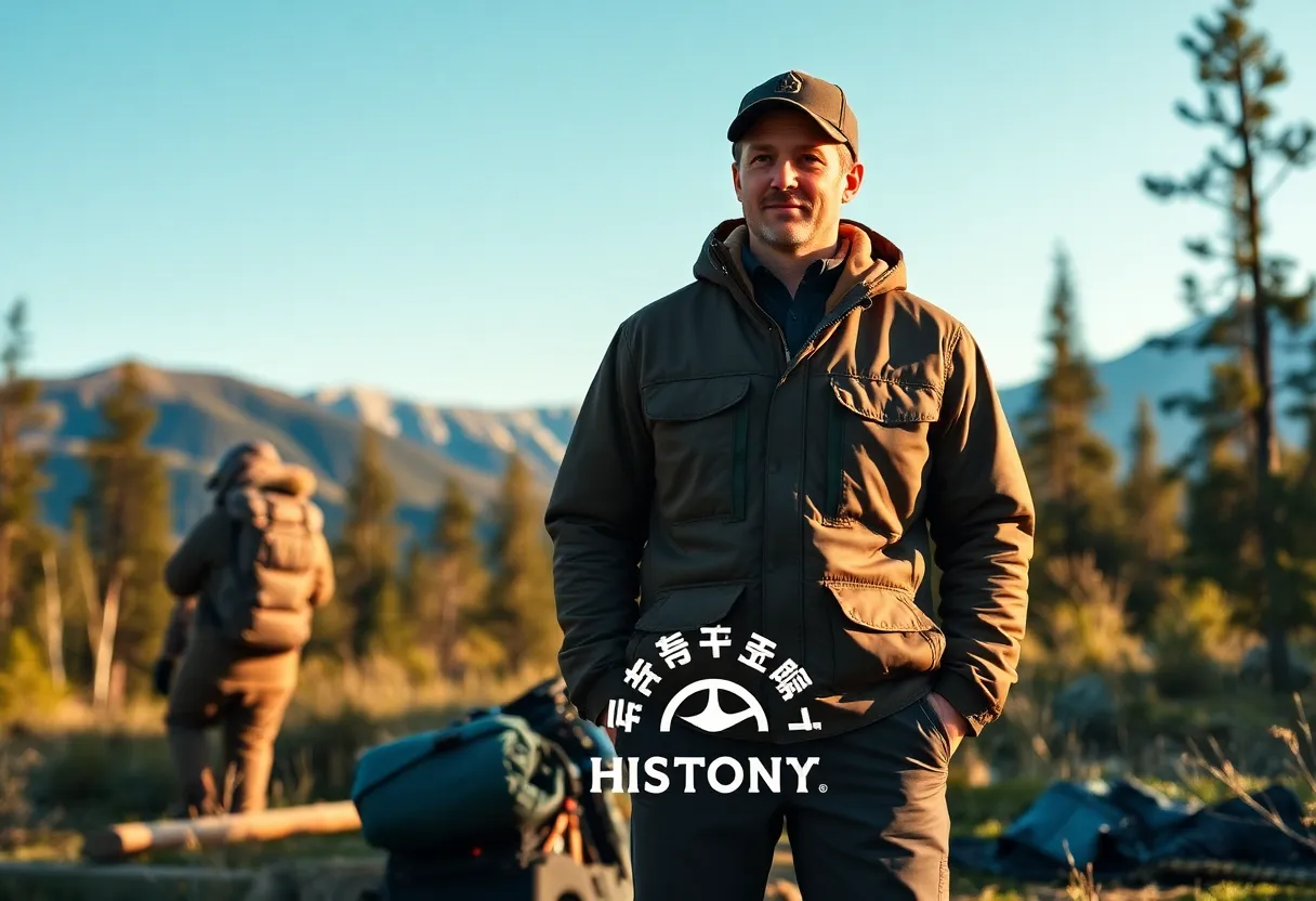 Eddie Bauer outdoor clothing in a natural landscape