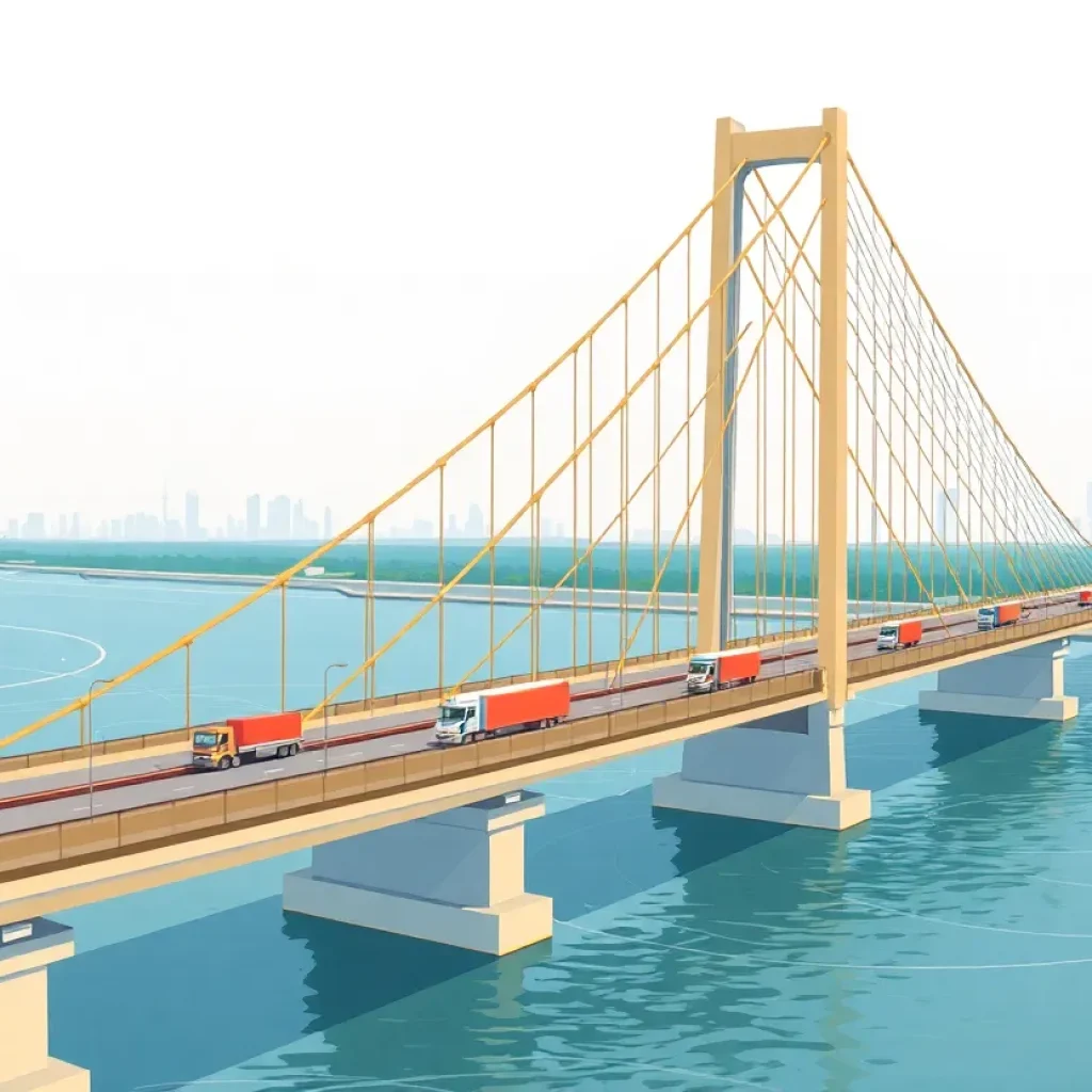 Rendering of the Gordie Howe International Bridge