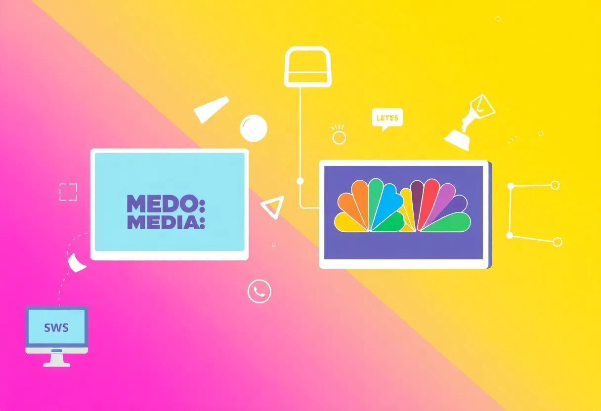 Illustration representing the Nexstar Tegna merger in local broadcast media.