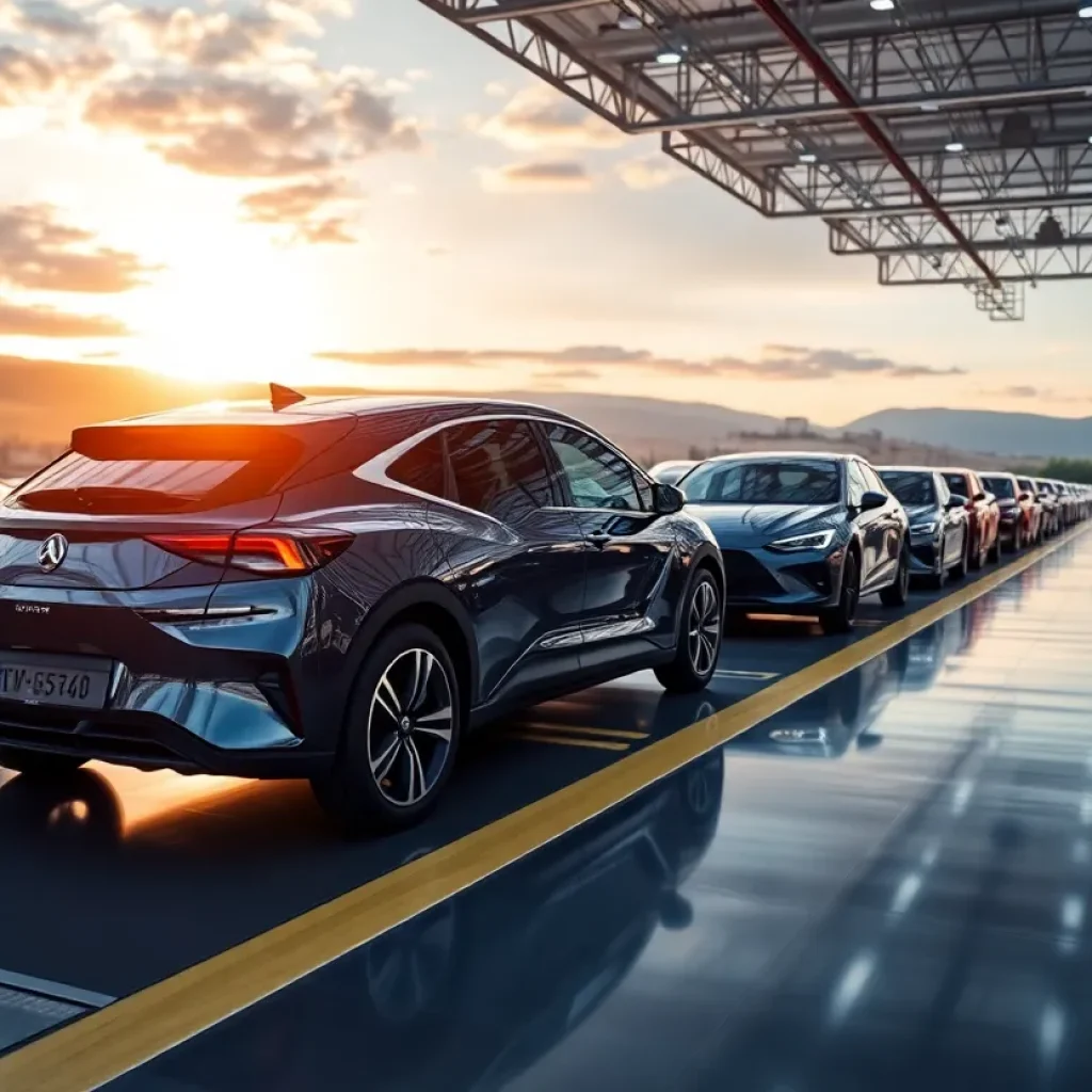 Modern automotive manufacturing facility focusing on electric vehicles