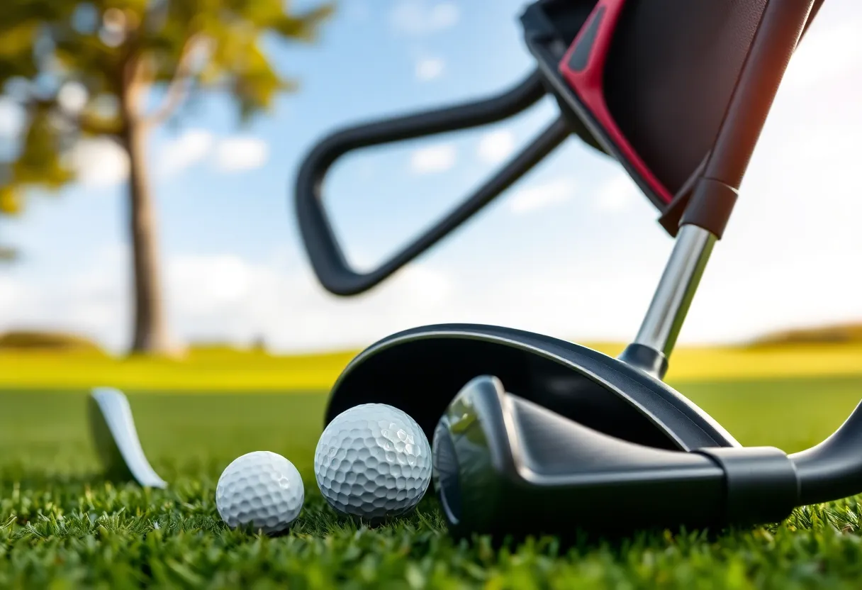 High-quality golf equipment by Callaway on a golf course