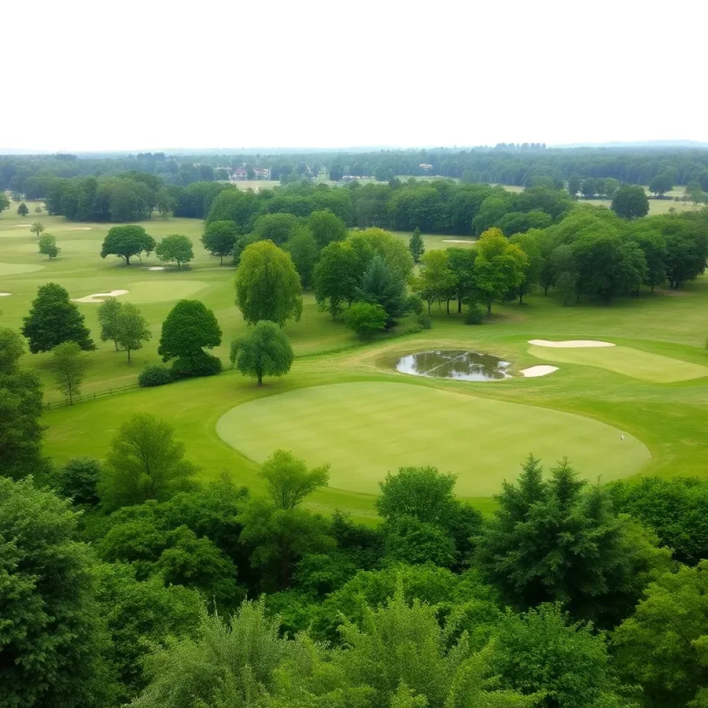 View of Merrist Wood Golf Course with flooding issues.