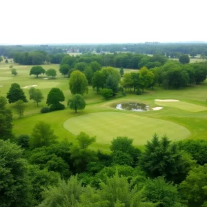 View of Merrist Wood Golf Course with flooding issues.