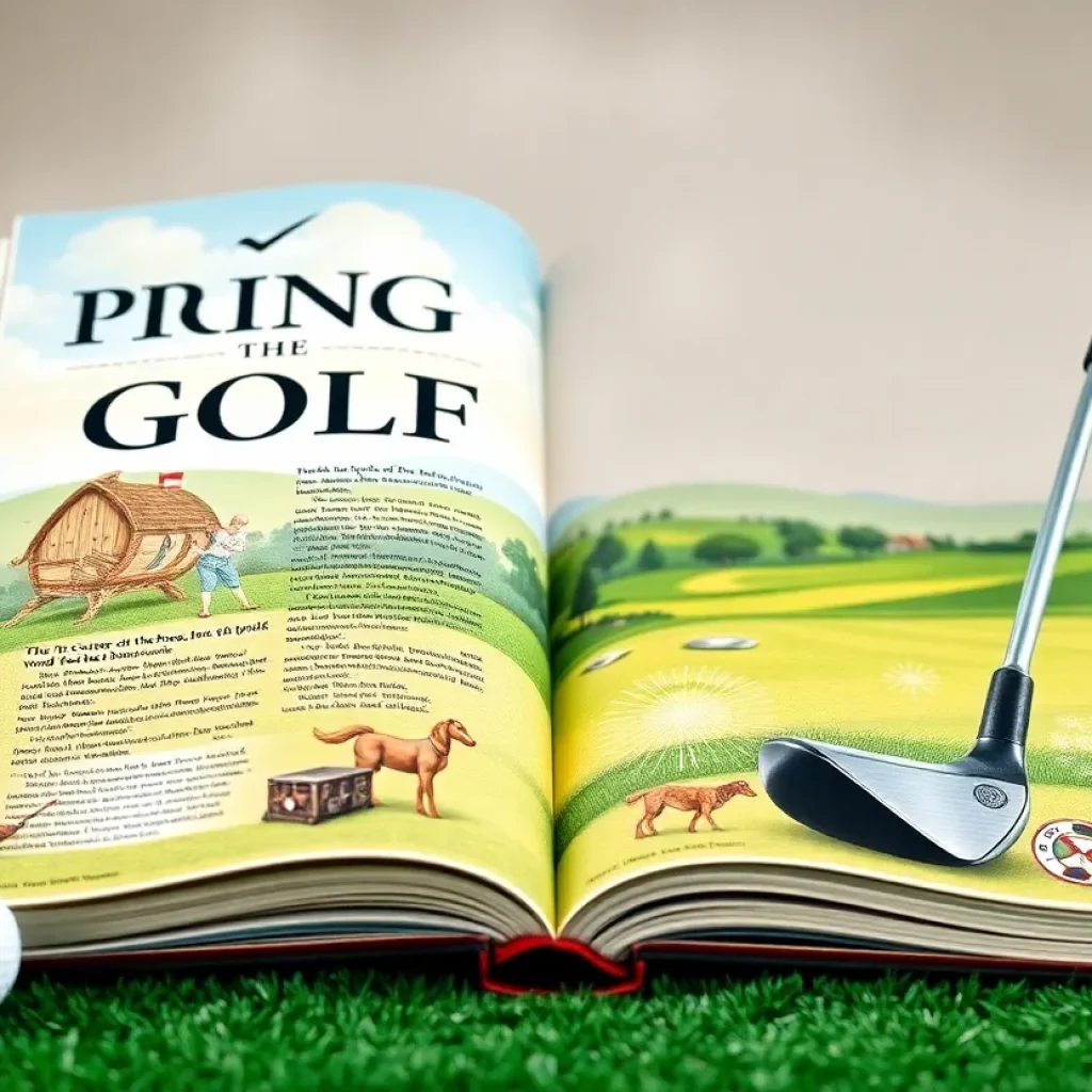 Cover of the book 'And The Putter Went…PING' featuring golf themes.