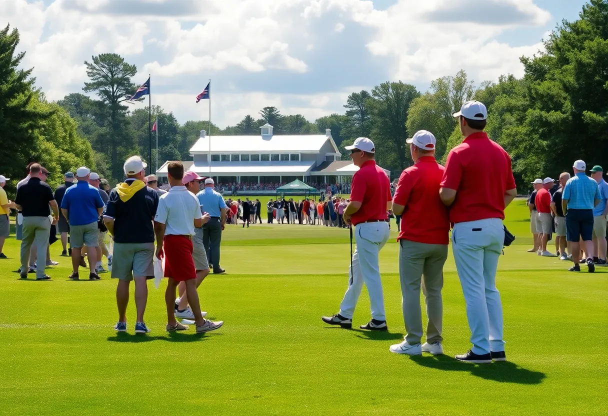 Golf fans at the Rocket Classic tournament at Detroit Golf Club