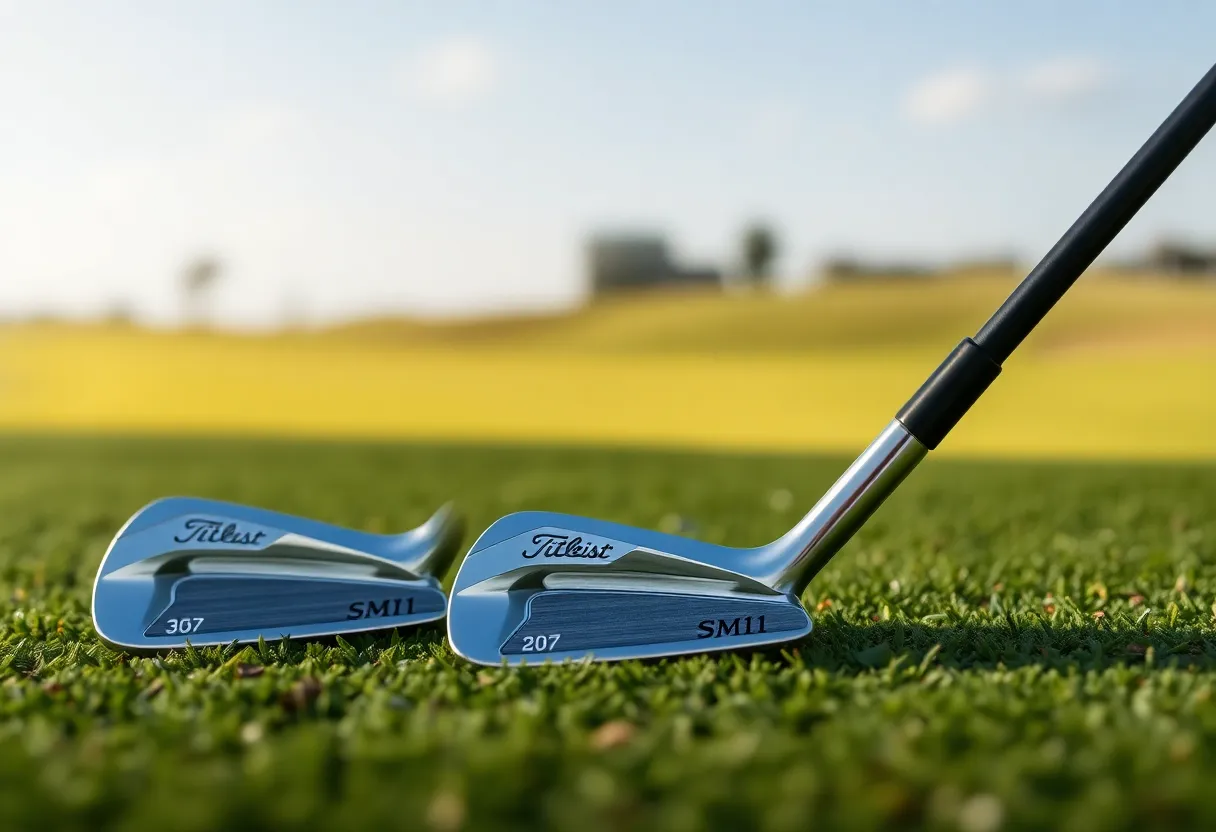 Titleist Vokey SM11 wedges on a golf course