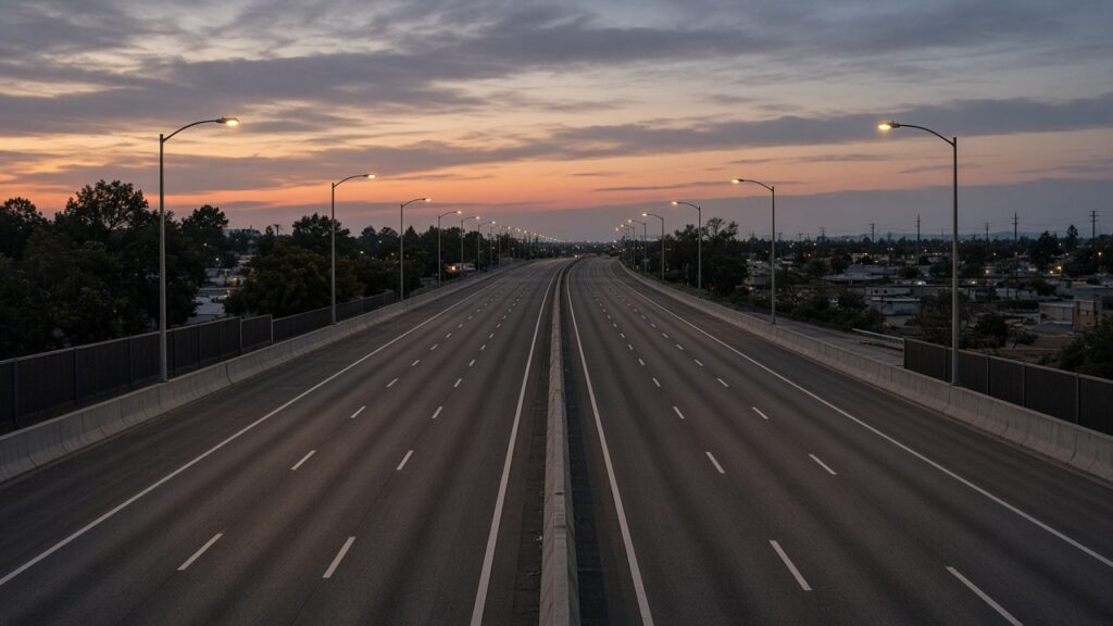 Freeway at dusk