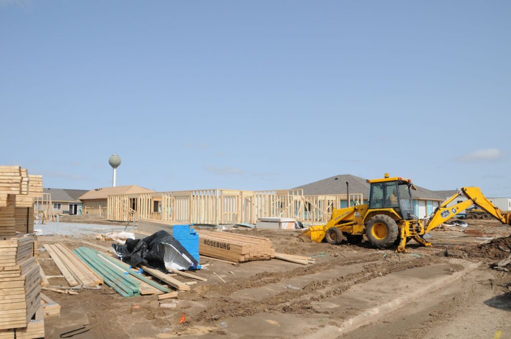 Excavator at a new construction site