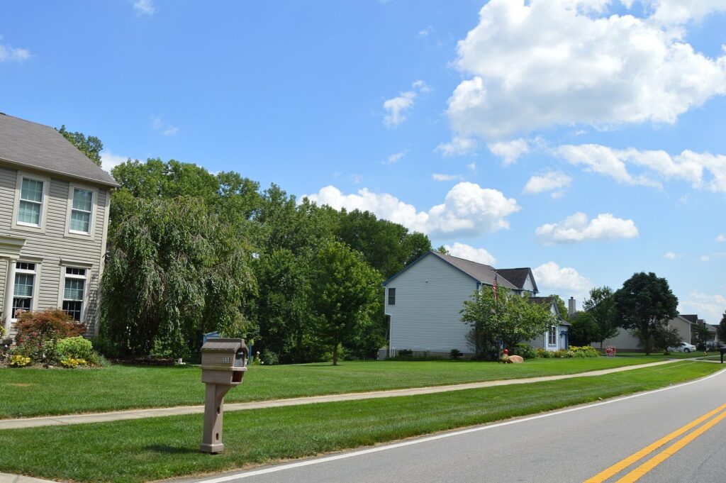 Quiet residential neighborhood street