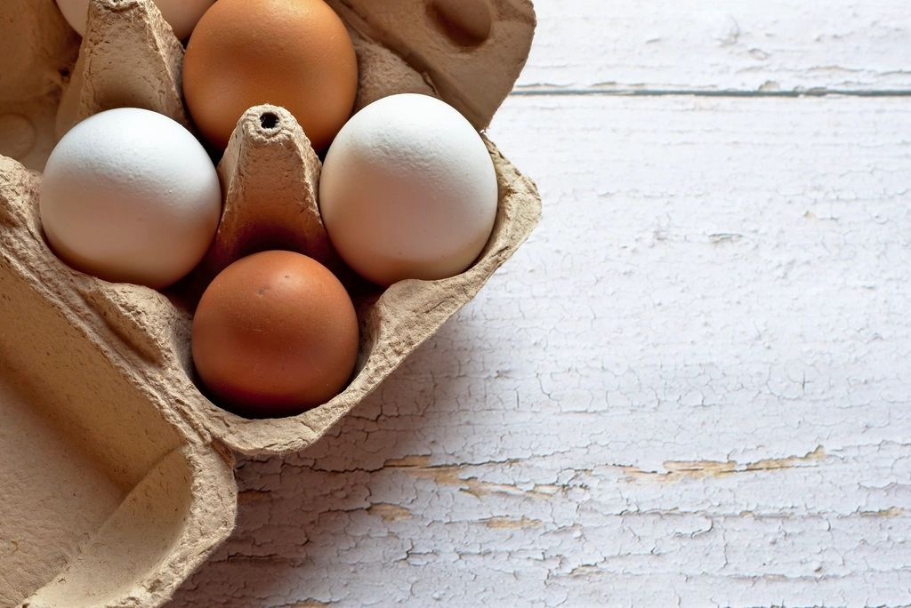 Carton of brown eggs