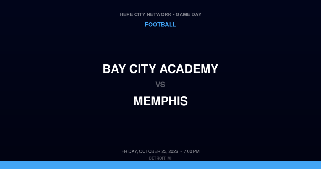 Bay City Academy vs. Memphis — Football Game Day — Memphis, MI — Oct 23, 2026