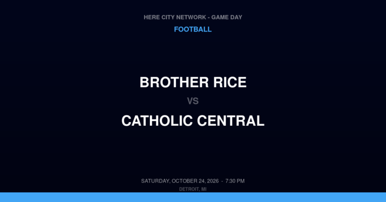 Brother Rice vs. Catholic Central — Football Game Day — Novi, MI — Oct 24, 2026