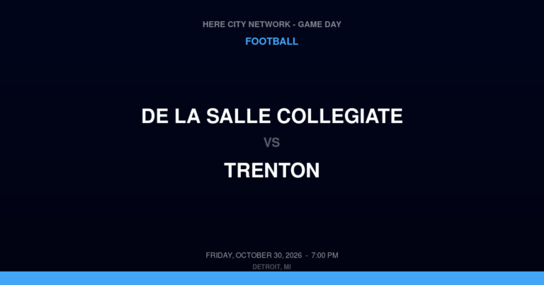 De La Salle Collegiate vs. Trenton — Football Game Day — Trenton, MI — Oct 30, 2026