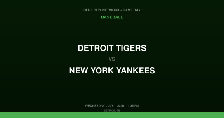 Detroit Tigers vs. New York Yankees — Baseball Game Day — Detroit, MI — Jul 1, 2026