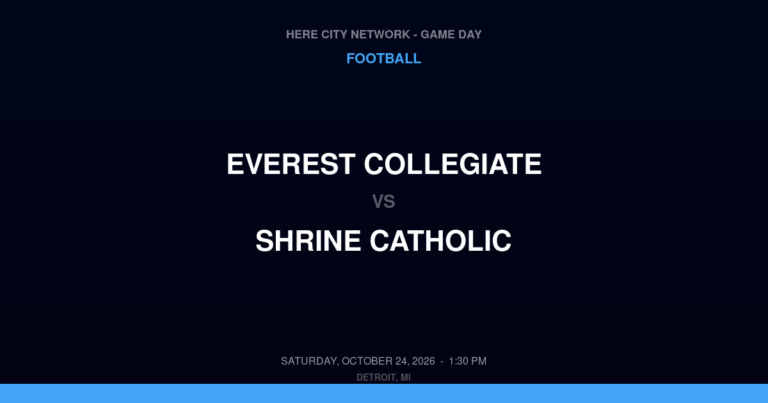 Everest Collegiate vs. Shrine Catholic — Football Game Day — Royal Oak, MI — Oct 24, 2026
