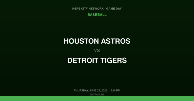Houston Astros vs. Detroit Tigers — Baseball Game Day — Detroit, MI — Jun 25, 2026