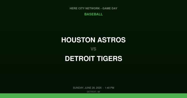 Houston Astros vs. Detroit Tigers — Baseball Game Day — Detroit, MI — Jun 28, 2026