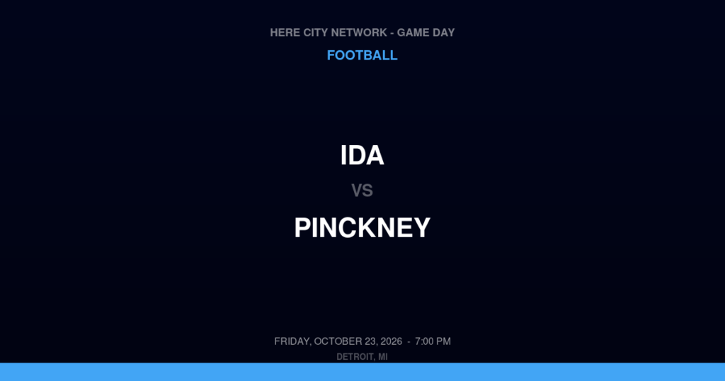 Ida vs. Pinckney — Football Game Day — Pinckney, MI — Oct 23, 2026
