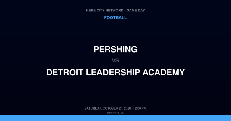 Pershing vs. Detroit Leadership Academy — Football Game Day — Detroit, MI — Oct 24, 2026