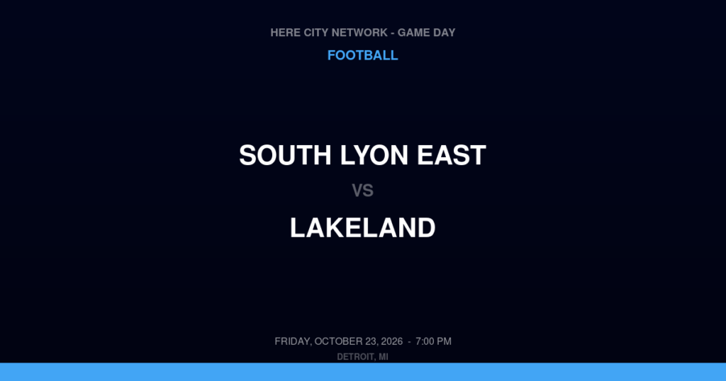 South Lyon East vs. Lakeland — Football Game Day — White Lake, MI — Oct 23, 2026