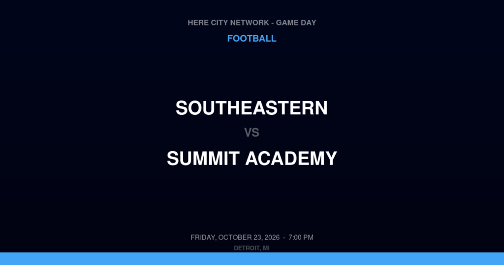 Southeastern vs. Summit Academy — Football Game Day — Romulus, MI — Oct 23, 2026