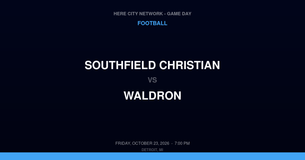Southfield Christian vs. Waldron — Football Game Day — Waldron, MI — Oct 23, 2026