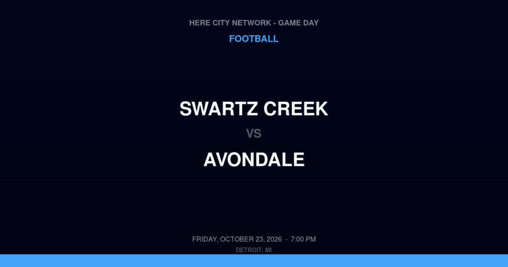 Swartz Creek vs. Avondale — Football Game Day — Auburn Hills, MI — Oct 23, 2026