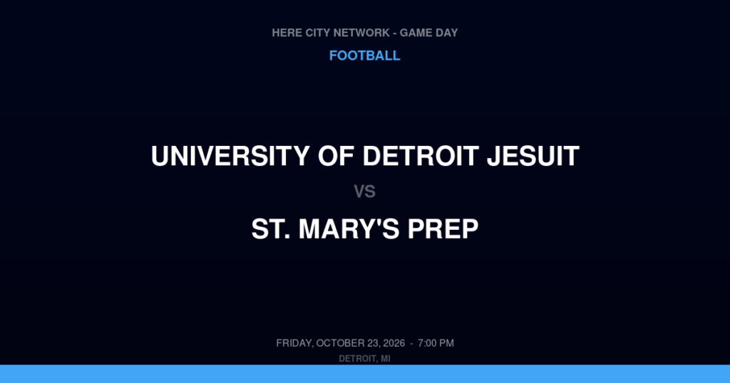 University of Detroit Jesuit vs. St. Mary's Prep — Football Game Day — Orchard Lake, MI — Oct 23, 2026