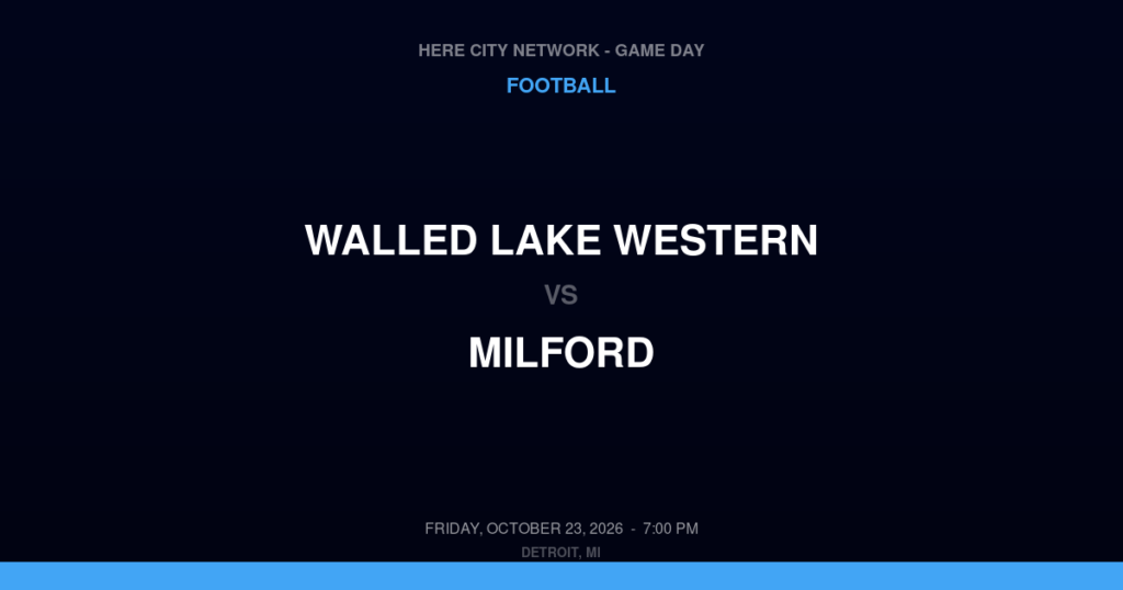 Walled Lake Western vs. Milford — Football Game Day — Highland, MI — Oct 23, 2026